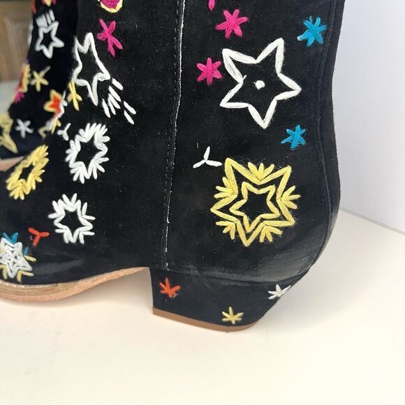 Free People Bowers Suede Embroidered Western Boots in Black Size 6.5 (37) NWOB - Picture 9 of 16